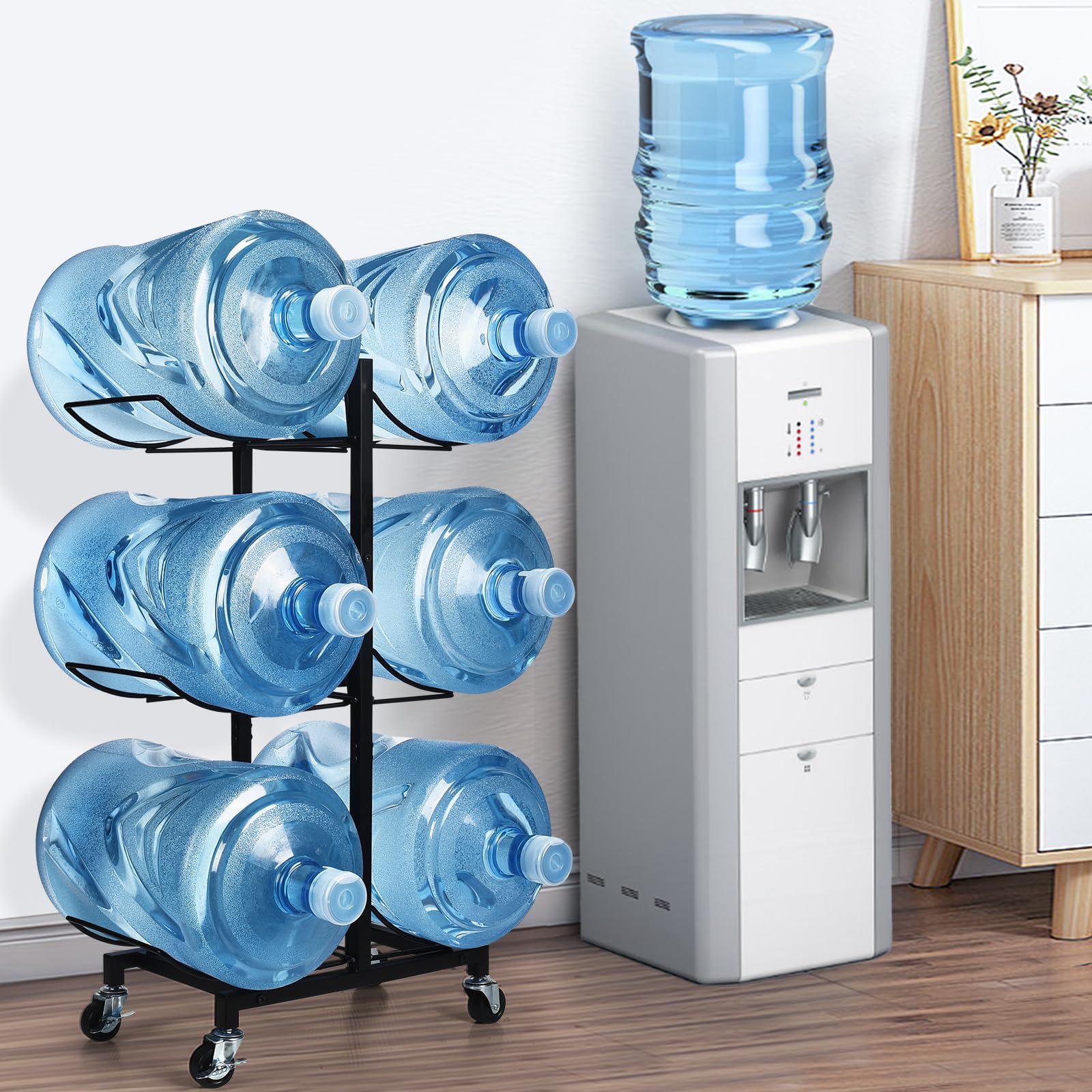 CAROD black durable stand provides sturdy support for six bottles