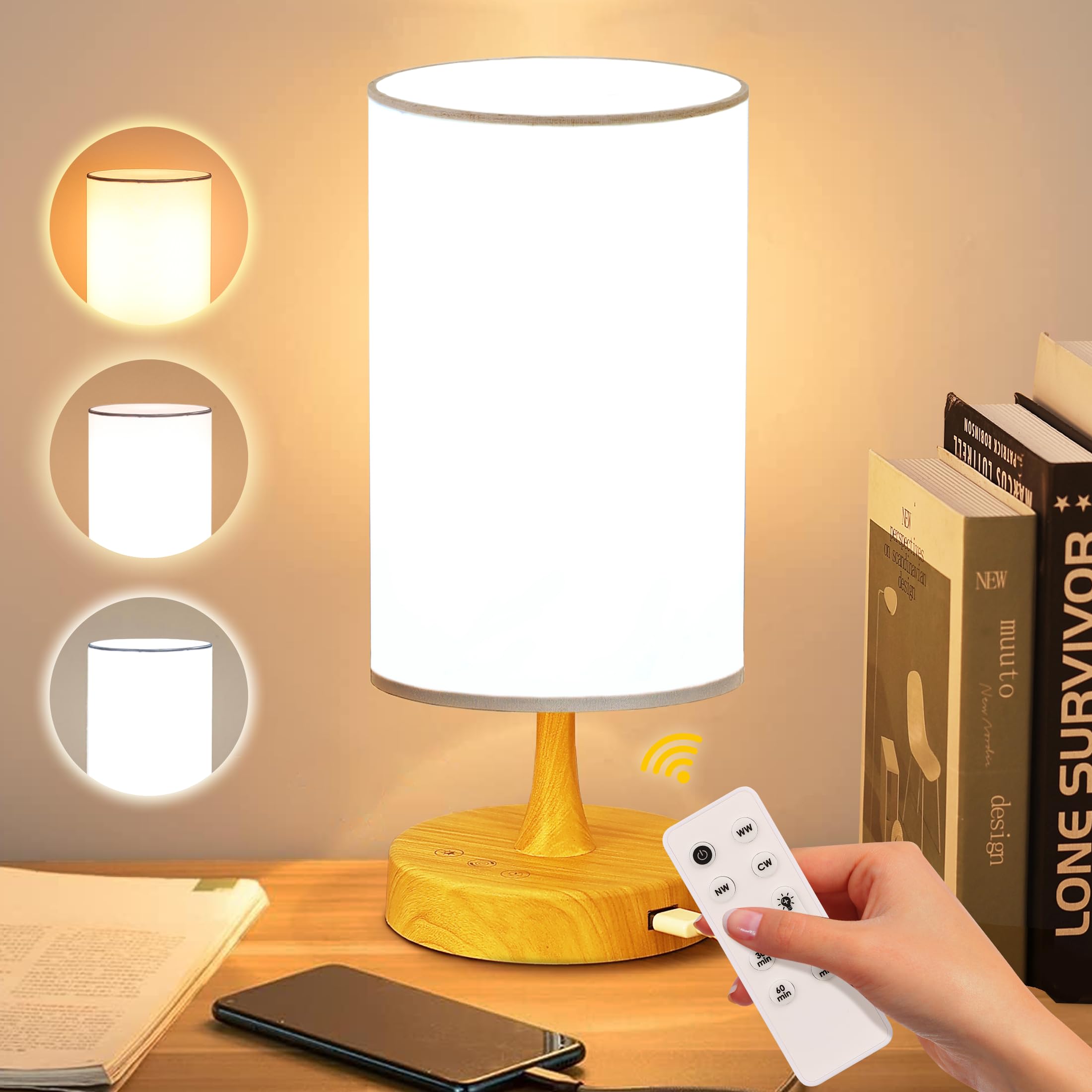 Caromolly Light Therapy Lamp with remote for easy scheduling and control