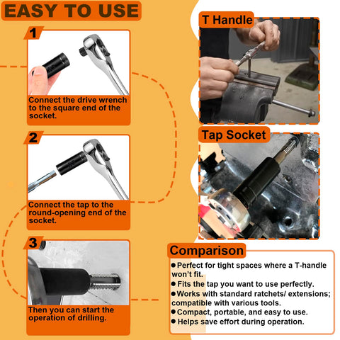 CAROTUPY 70560 socket-3 fits tight-fit taps with stable torque.