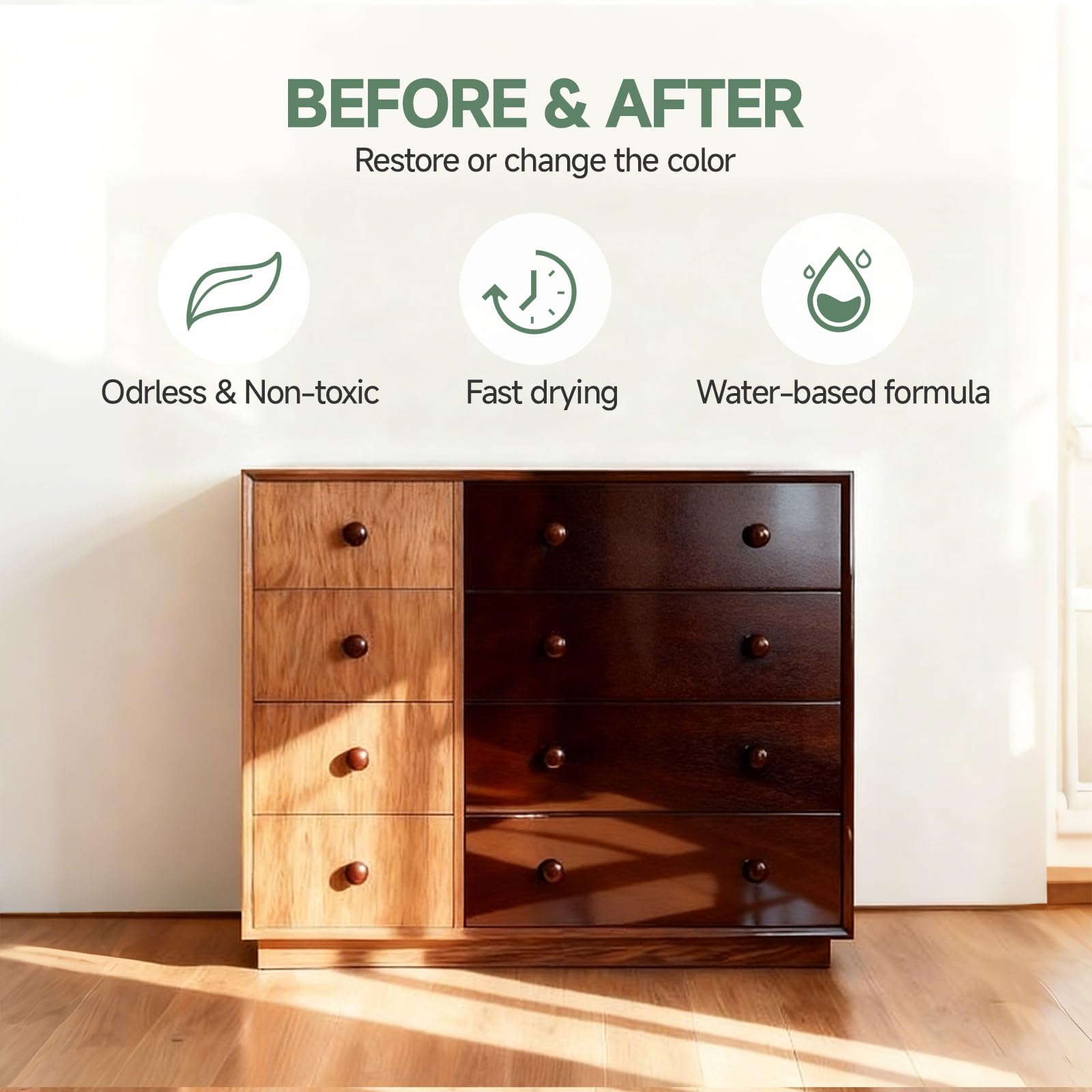 CARPOLY stain penetrates wood to enrich color and protection.