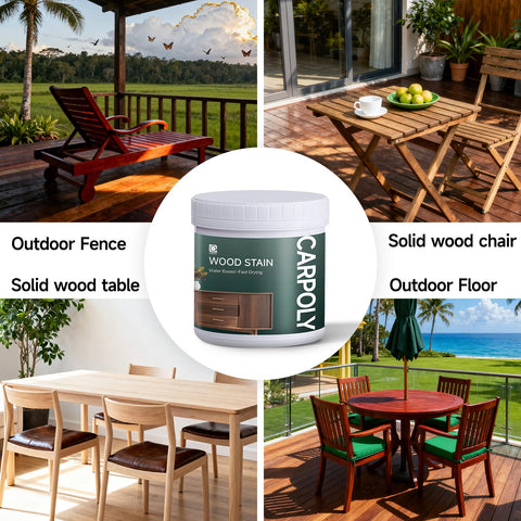 CARPOLY teak stain provides waterproof sealing for outdoor furniture.