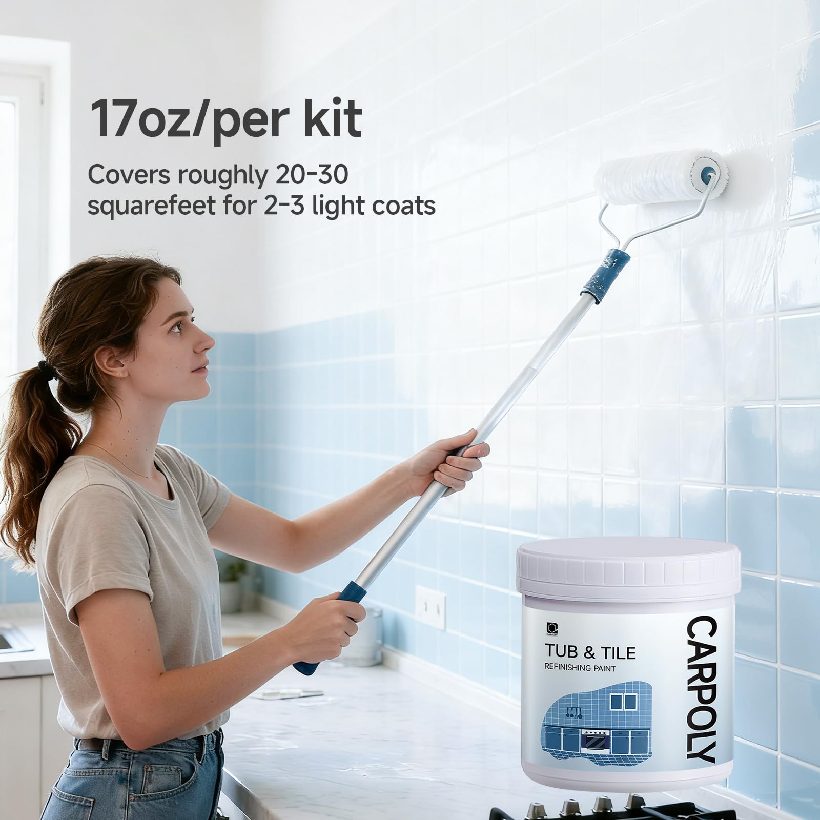 CARPOLY kit ideal for bathtubs, sinks, counters, and floors refinishing.
