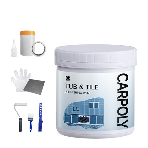 CARPOLY tub and tile refinishing kit for an easy DIY bathroom upgrade.