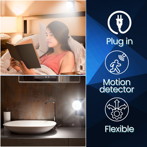 Carrismann Bright Night Light flexible neck directs beam exactly where needed