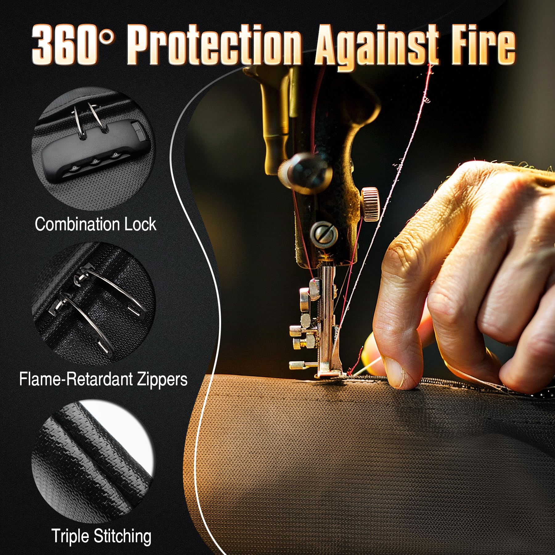 CarryWise bag shows combination lock for secure storage at home or travel.