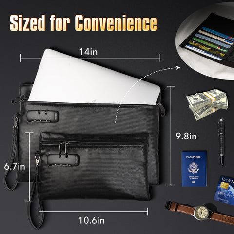 CarryWise waterproof surface shields valuables from spills or rain.