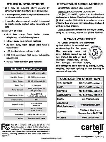 Cartell CP-4 weather-resistant cable ensures year-round reliability.