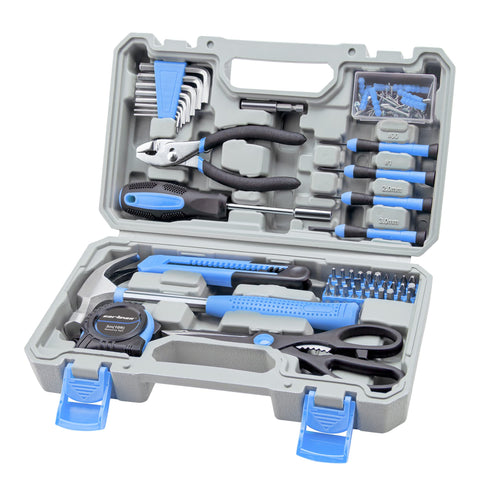 CARTMAN 126-piece tool set in blue case for versatile home repairs.