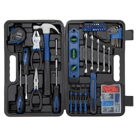 CARTMAN 152-piece tool set in blue case, ready for home repairs and quick fixes.