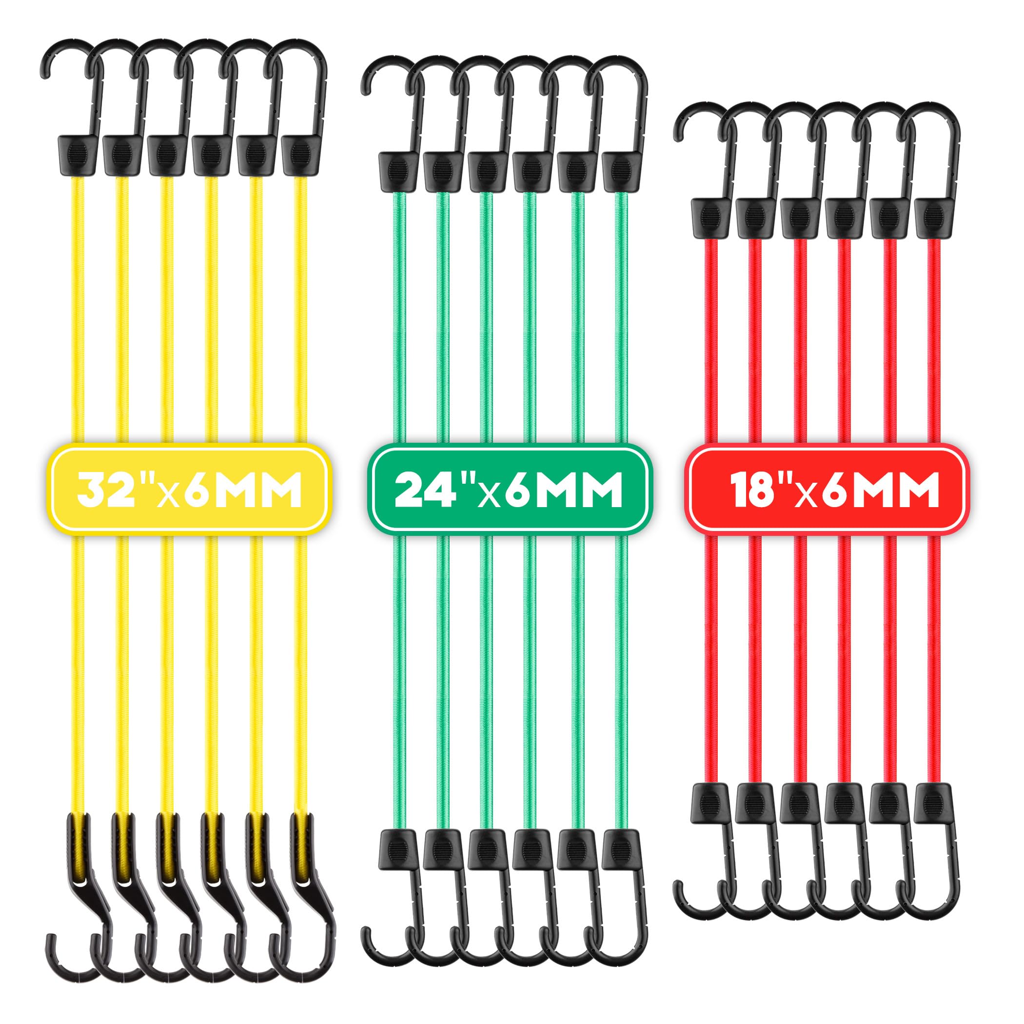 Cartman 32-inch yellow bungee cord with hooks for quick anchor points