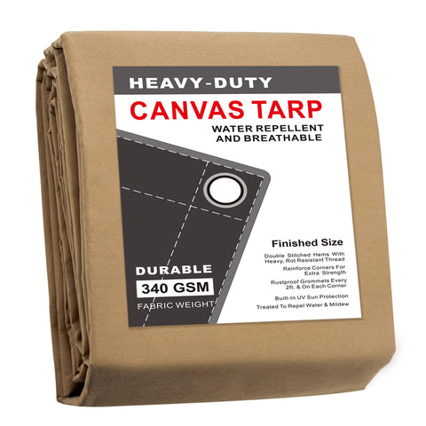Cartman finished 10x12 tan tarp for canopy and camping