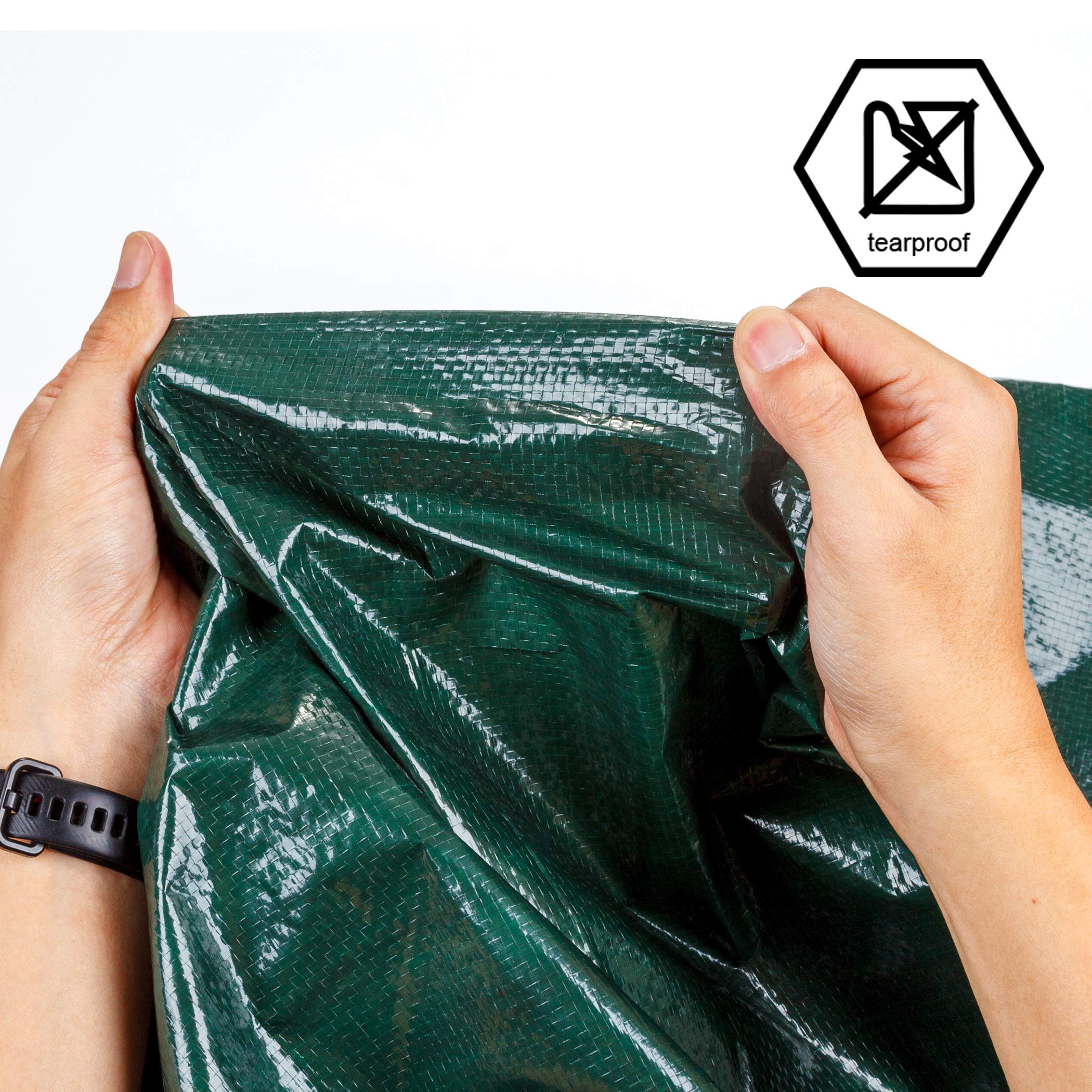 CARTMAN tarp with grommets every 36 inches enables quick, secure setup