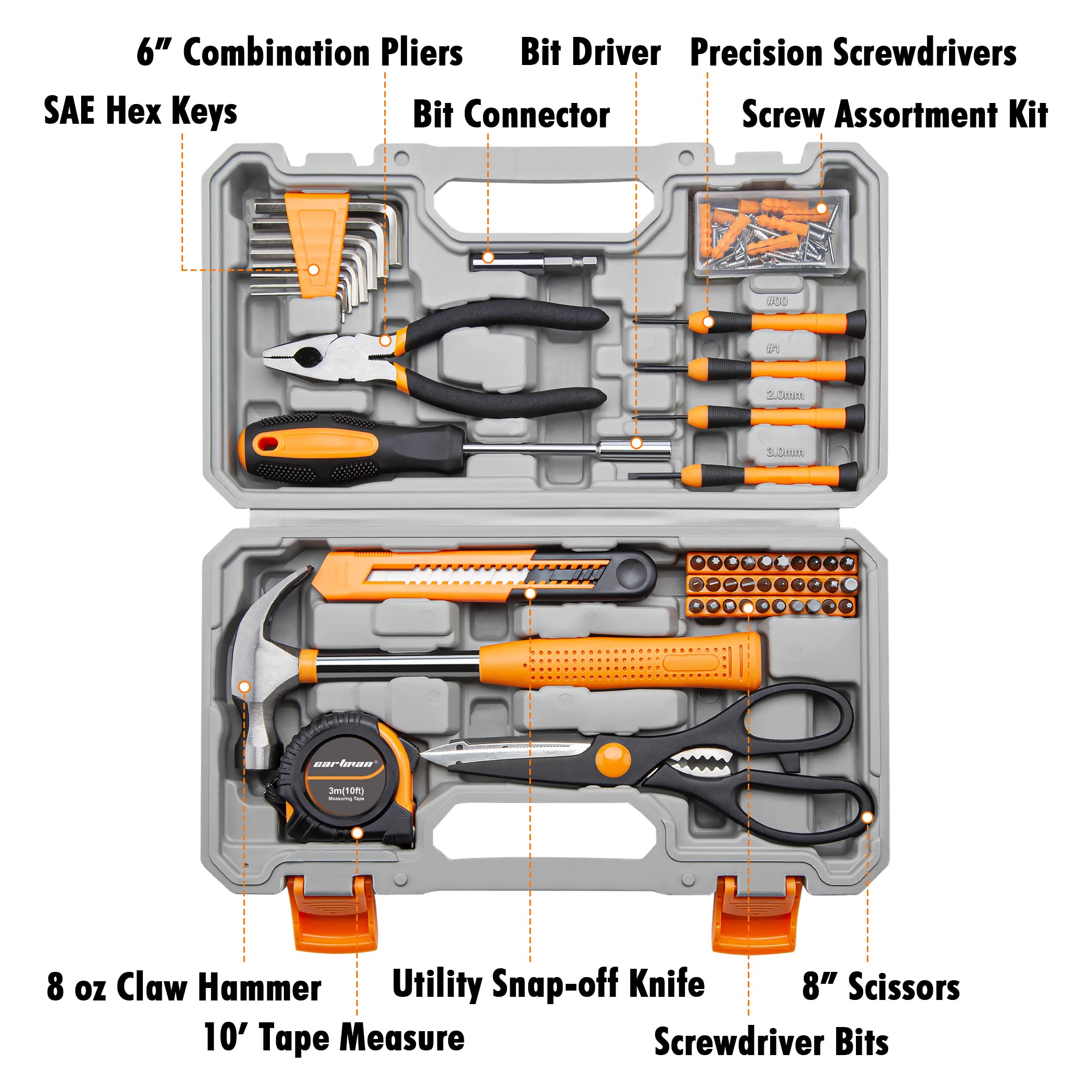 Cartman hammer-pliers-screwdrivers kit for versatile everyday tasks and repairs.