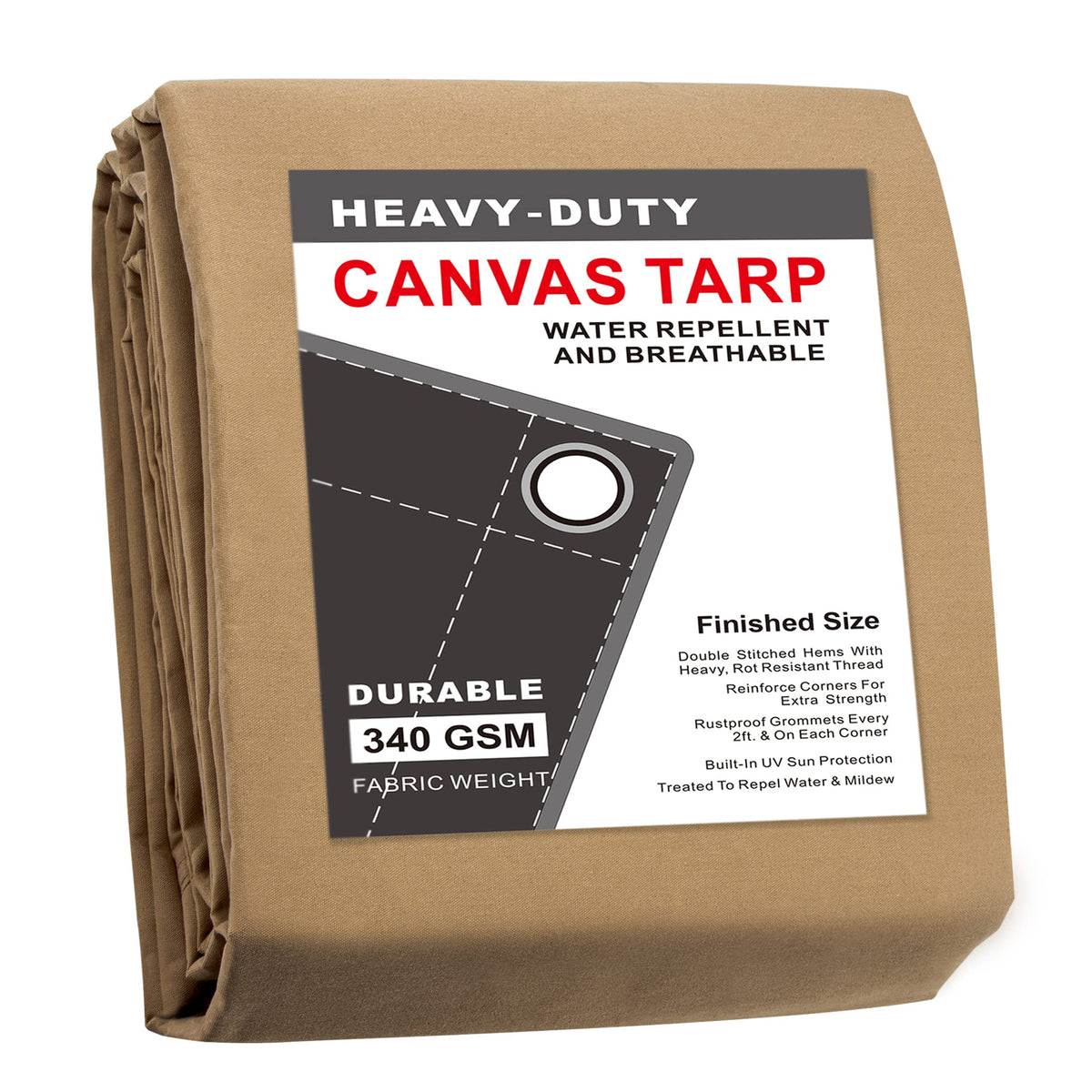 Cartman tan canvas tarp 6x8 for durable outdoor protection