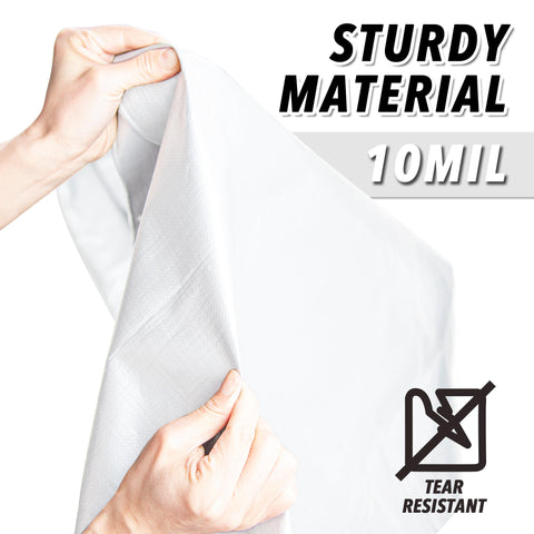 Cartman tarp edges are heat-sealed and reinforced for durability