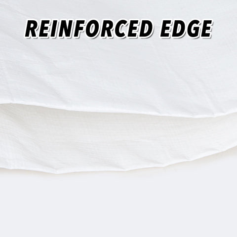 Cartman tarp uses nylon reinforcement and sturdy corners for stability