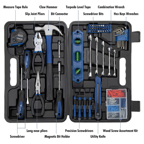 CARTMAN tools displayed in a blow-molded case for everyday tasks.