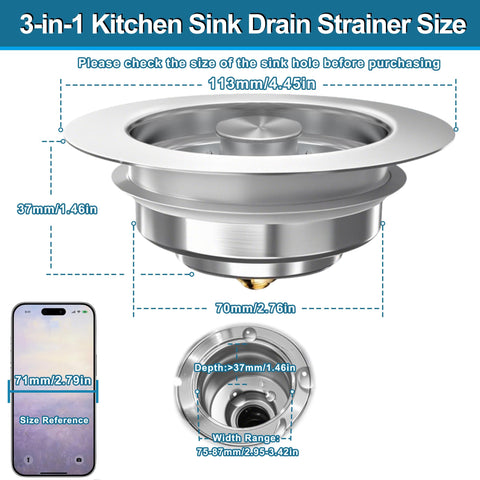 CARUUYI silver kitchen protector cover guards against splashes while draining.
