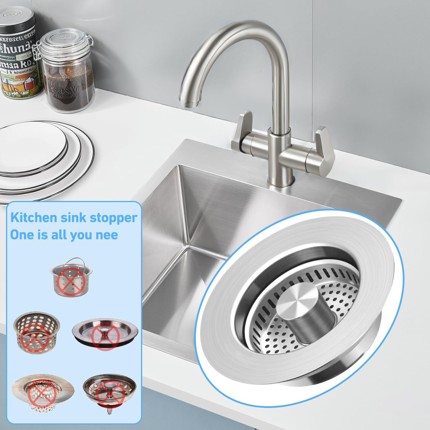 CARUUYI stainless-steel filter basket resists rust for daily kitchen use.