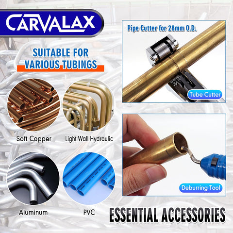 Built-in tube cutter and deburring tool deliver clean edges.
