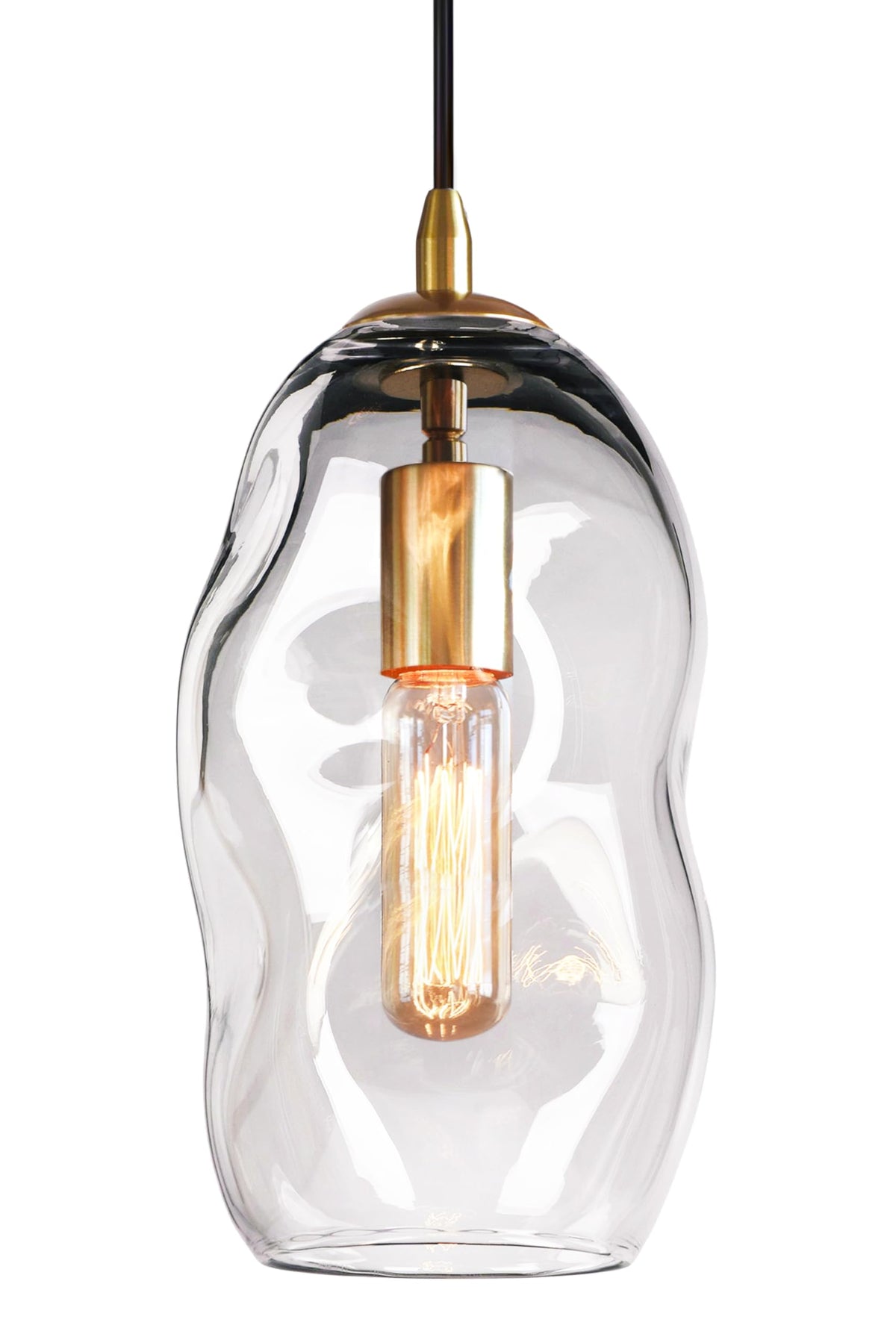 Casamotion hand-blown art glass pendant light adds a dramatic kitchen island focal point.