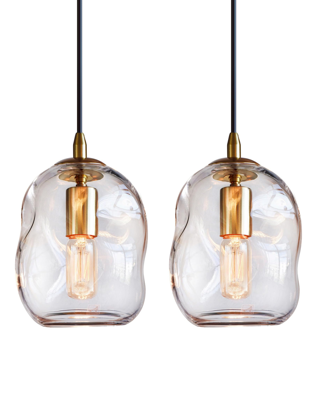 Casamotion pendant lights 2-pack with glass globes and brass hardware for stylish kitchen lighting