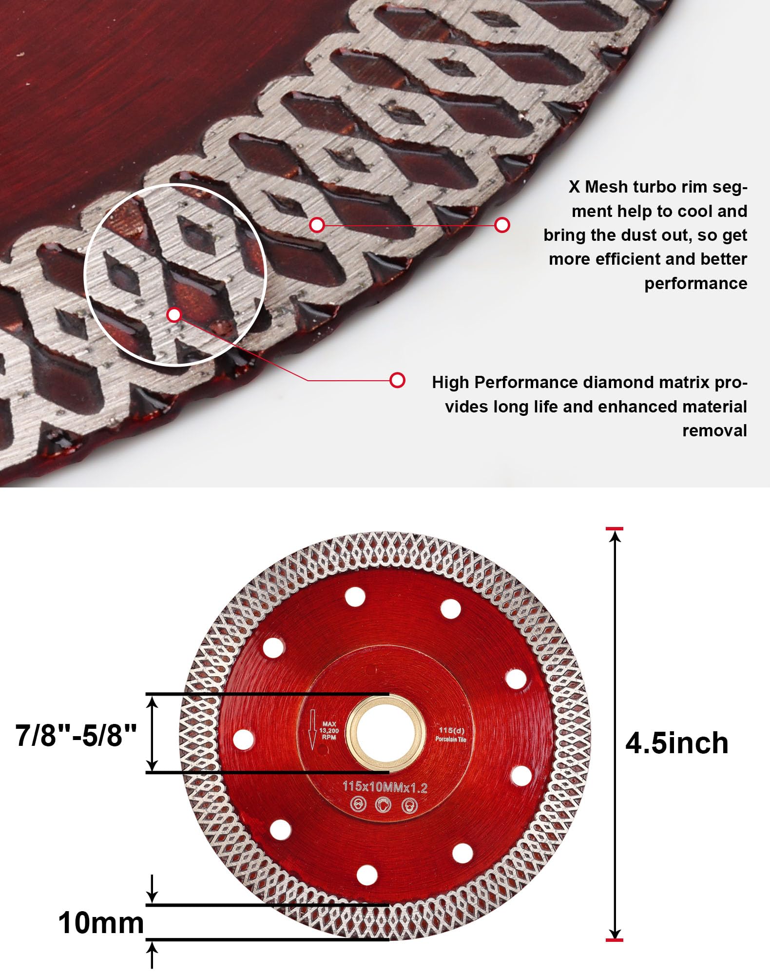 Casaverde 4.5-inch blade during wet cutting delivers smooth results.