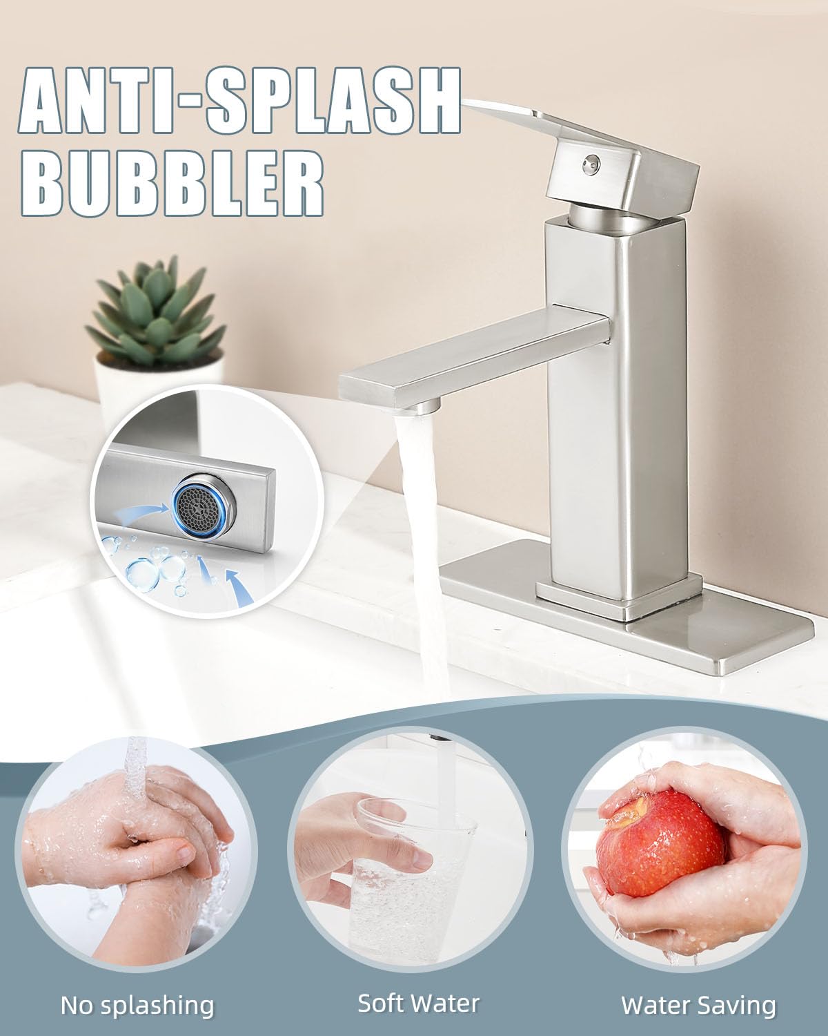 Casavilla bathroom faucet pop-up drain detail highlights easy maintenance