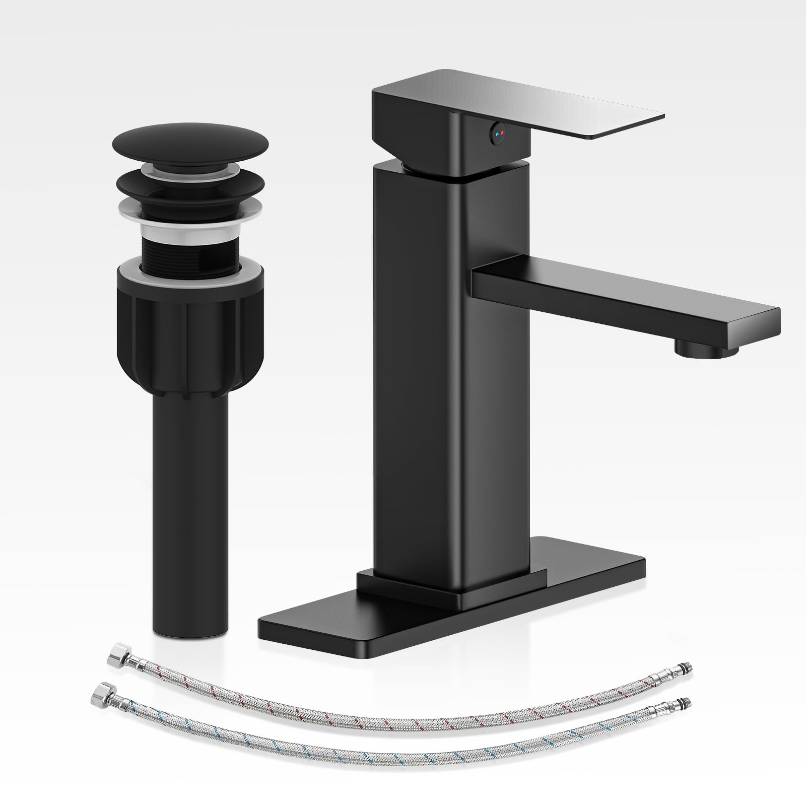 Casavilla bathroom faucet set matte black for a cohesive sink look.