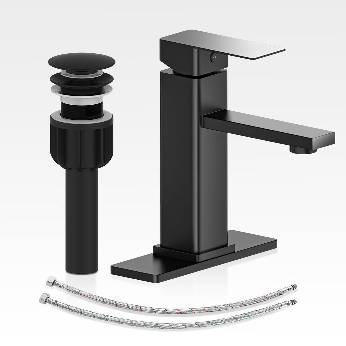 Casavilla bathroom faucet set matte black for a cohesive sink look.