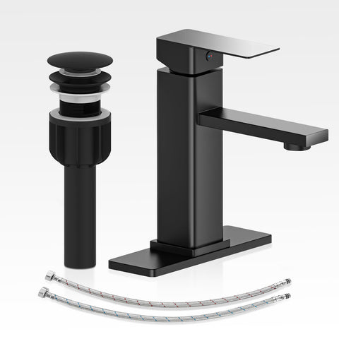 Casavilla bathroom faucet set matte black for a cohesive sink look.
