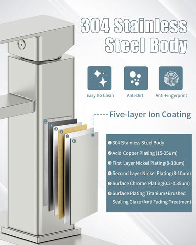 Casavilla bathroom faucet single lever handle demonstrates precise temperature control