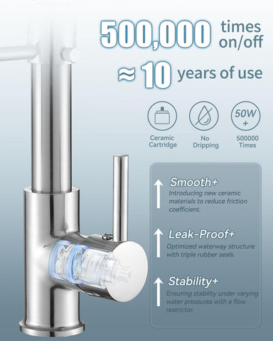 Casavilla dual spray settings improve rinsing and pot cleaning at the sink.