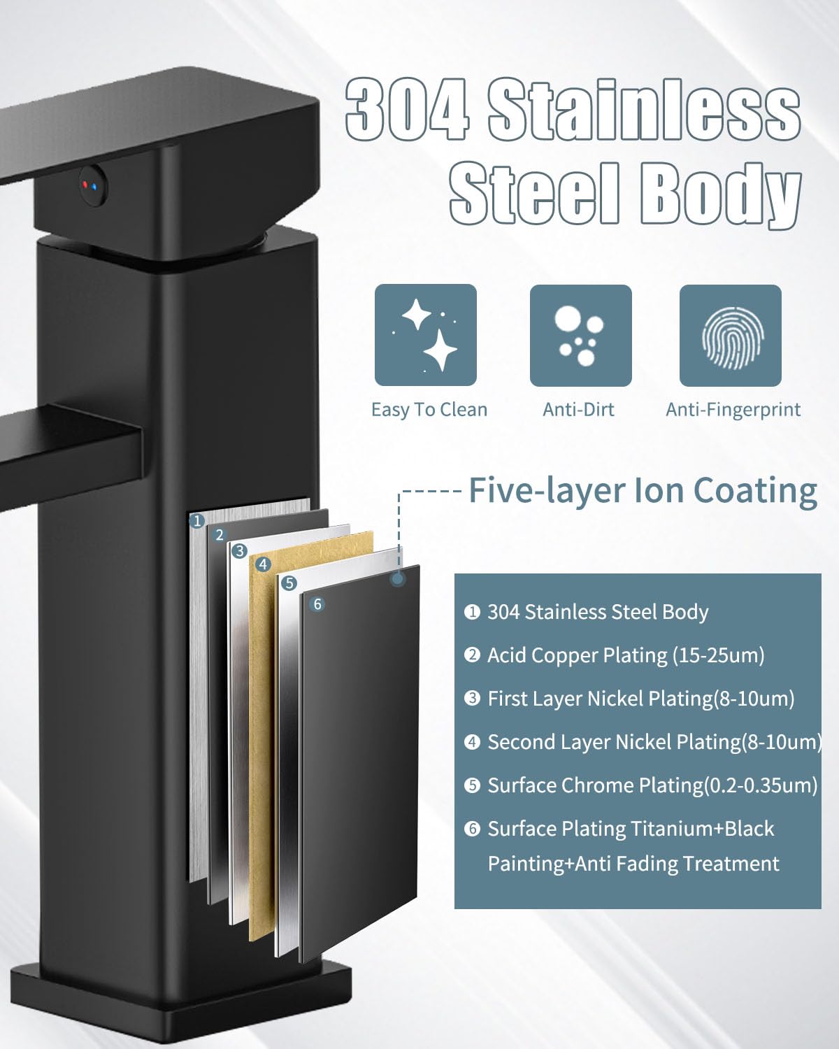 Casavilla SUS304 stainless steel body resists corrosion and wear.