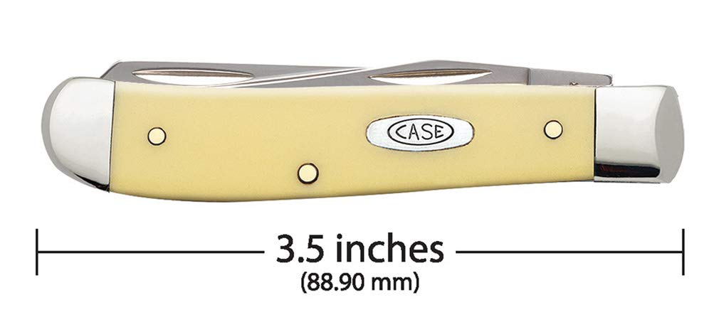 Close-up of Case XX WR Mini Trapper clip blade showing CV steel edge.