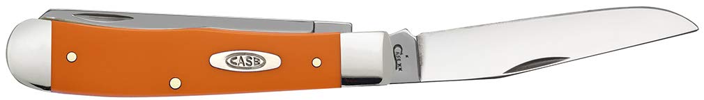 Case XX WR orange synthetic trapper in hand demonstrates versatile everyday use.