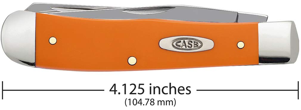 Case XX WR orange synthetic trapper with spey blade for utility tasks on the go.