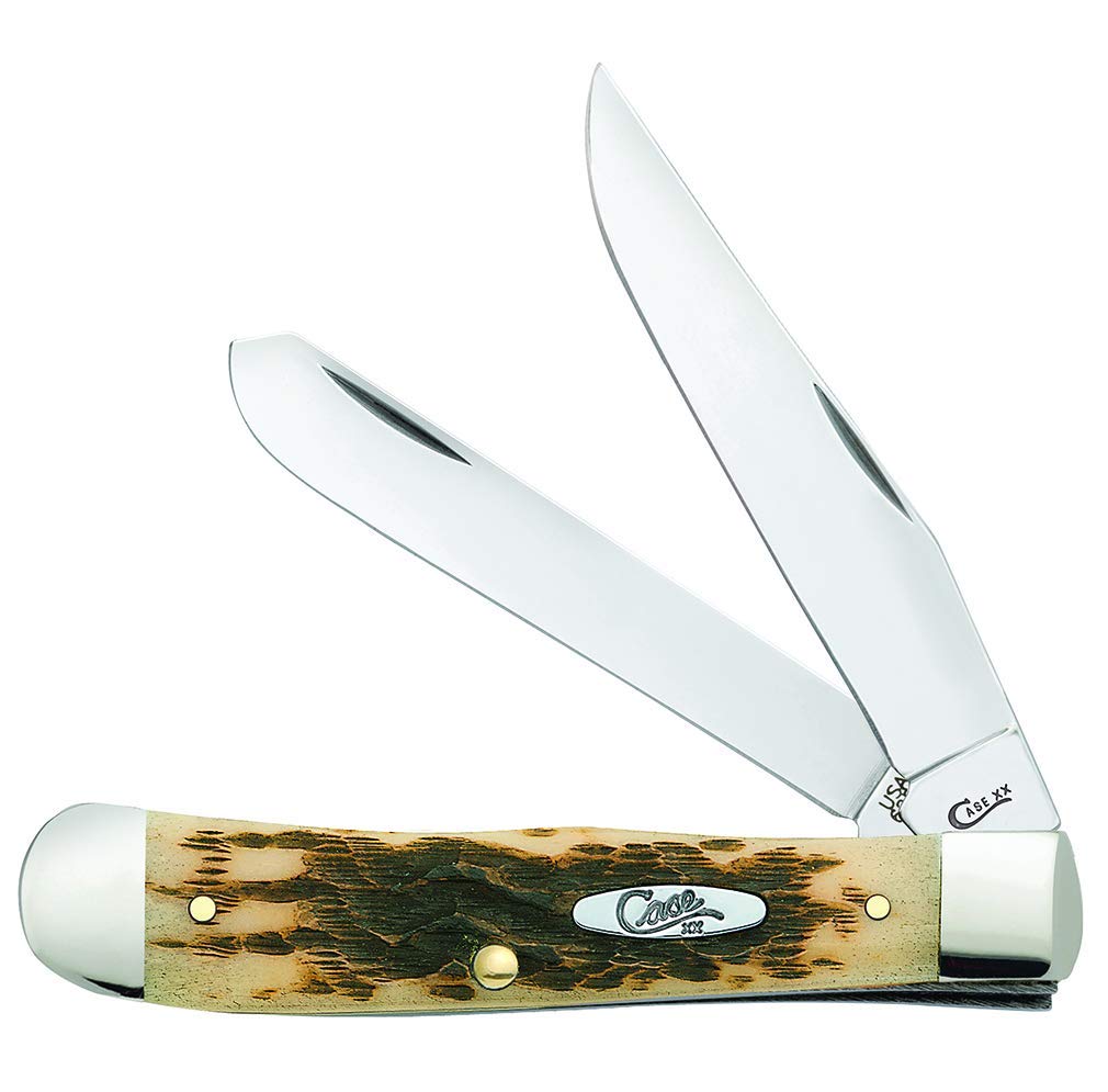 Case XX WR Trapper with amber bone handle, ideal for everyday carry and reliable cutting