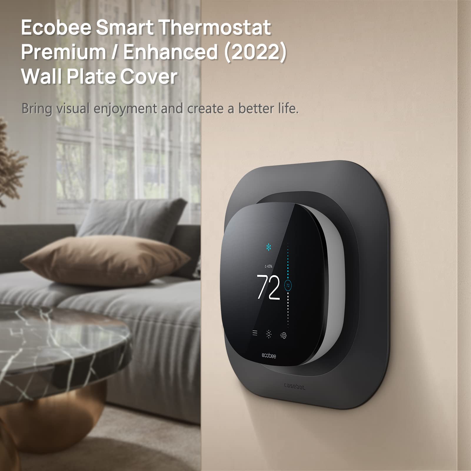 CaseBot Ecobee wall plate installed neatly for a clean, updated thermostat look.