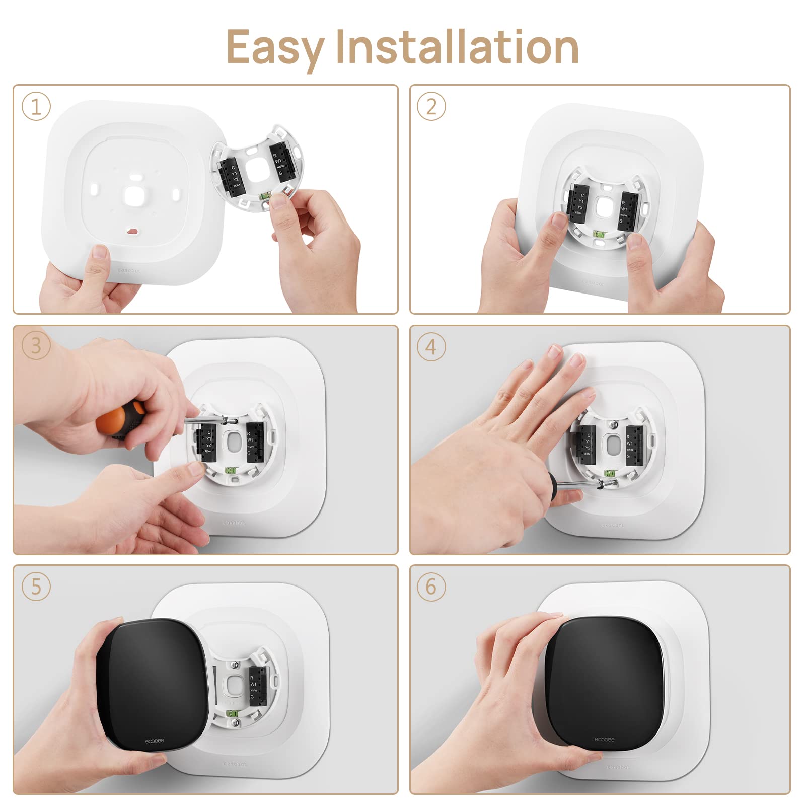 CaseBot installation diagram for Ecobee Premium 2022 wall plate