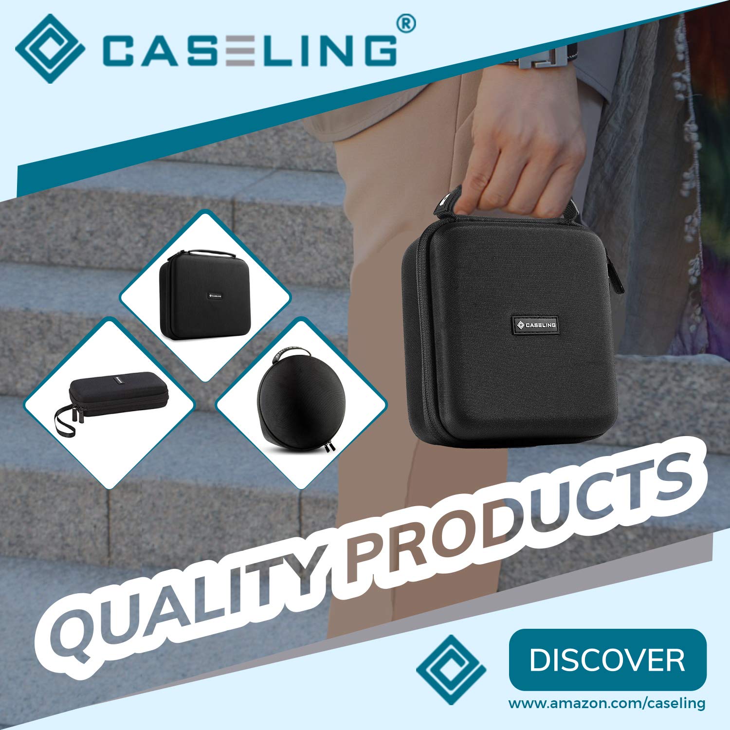 Caseling waterproof EVA material protects contents from splashes and dust.