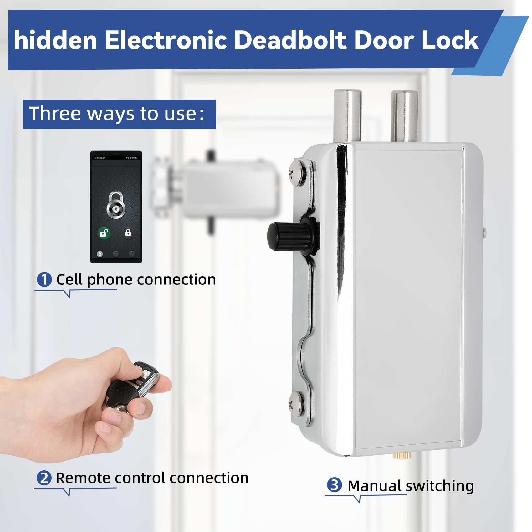 Casmer anti-pry hidden keyhole design for added security.