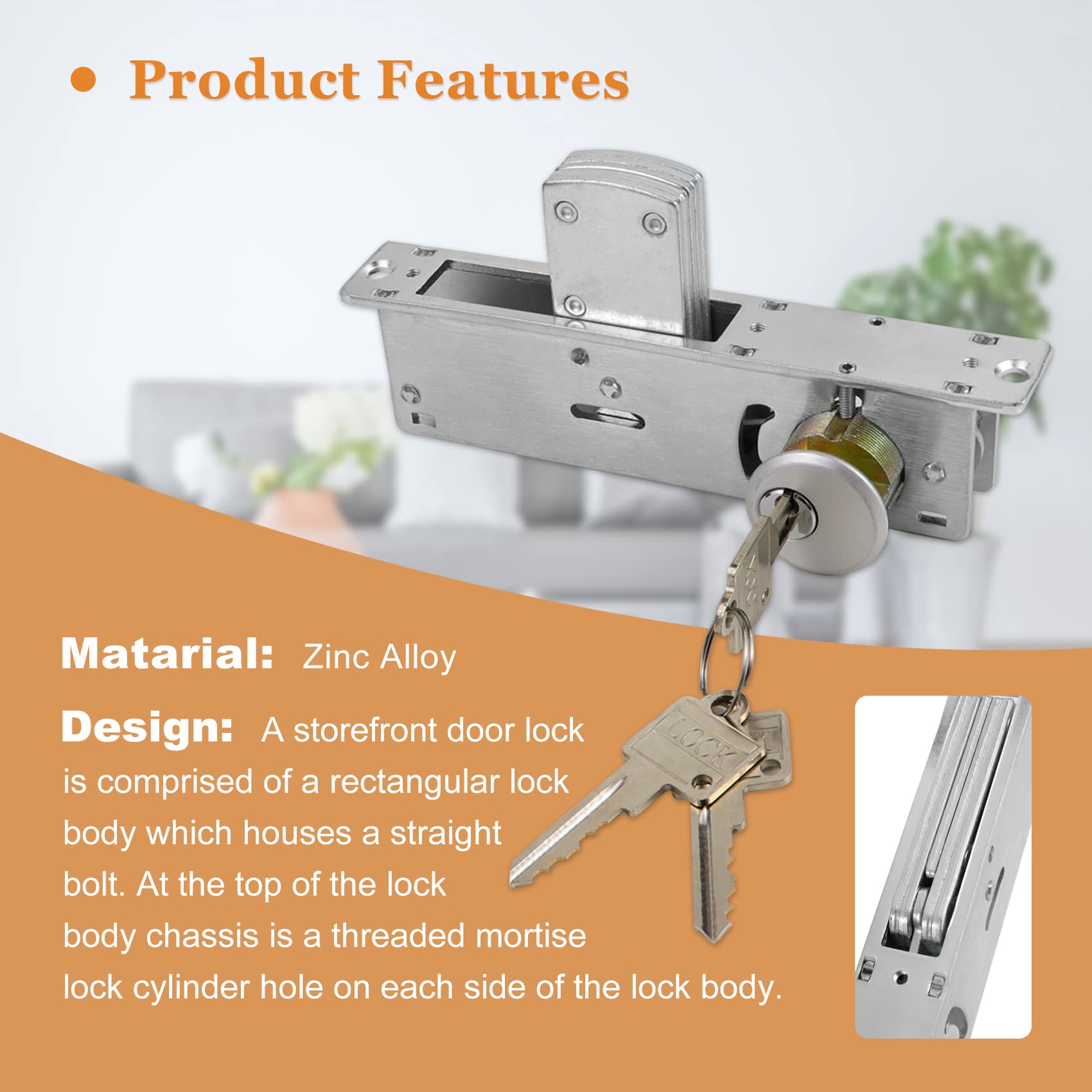 Casmer keys and thumbturn provide convenient operation