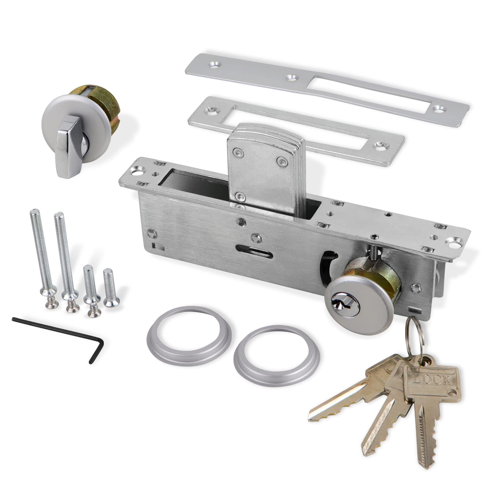 Casmer storefront mortise lock with deadbolt for secure storefront entry