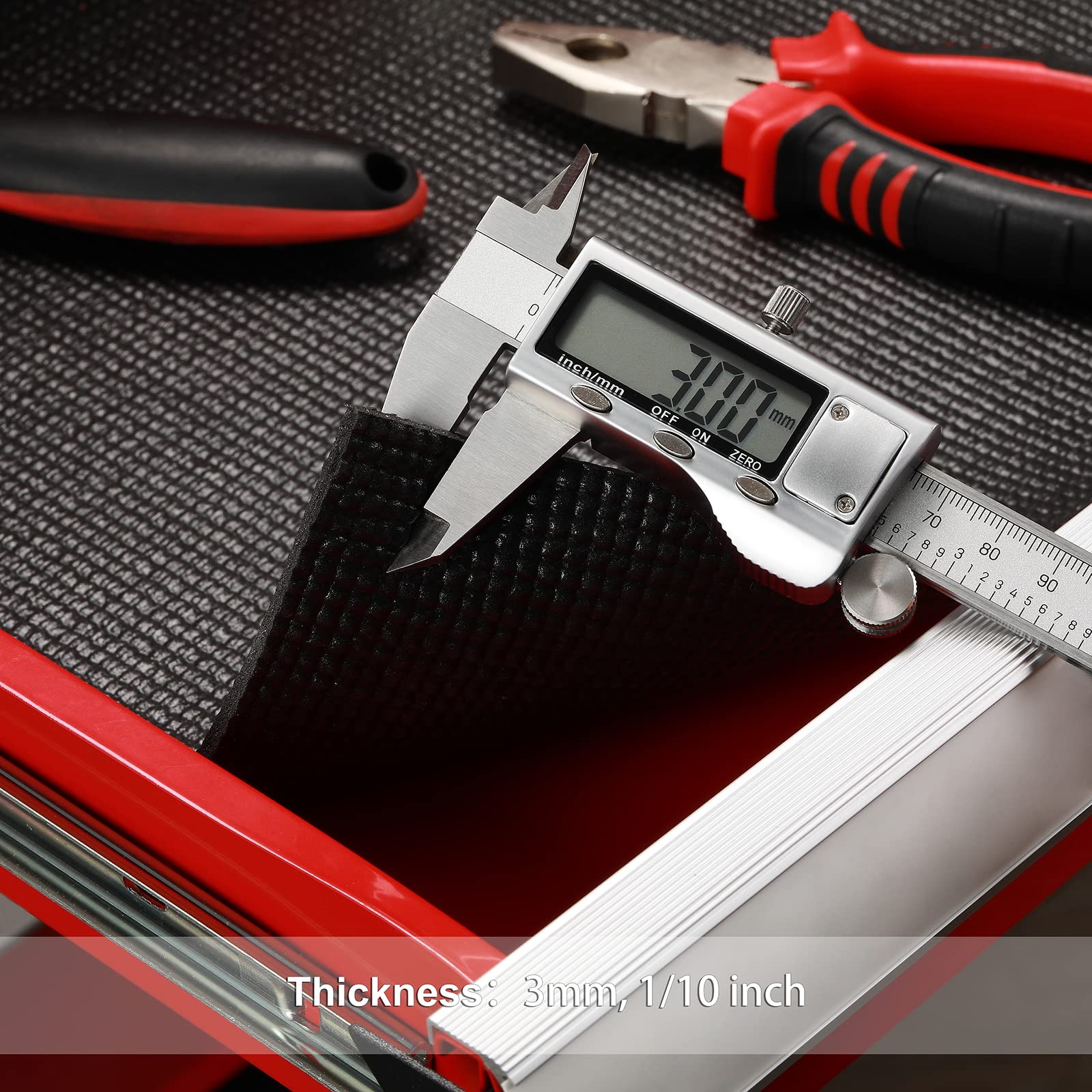 CASOMAN 1-year warranty card accompanying the toolbox liner.