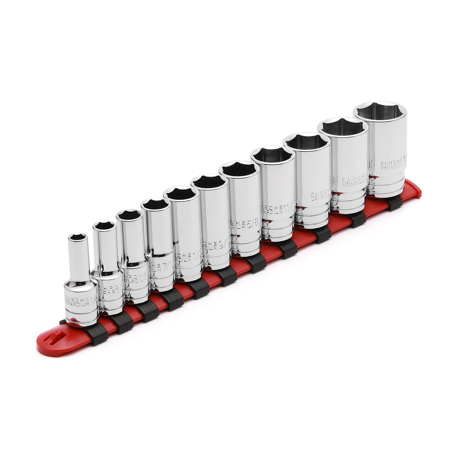 Casoman 11pcs 3/8 drive socket set with 1/4 inch for tight spaces.