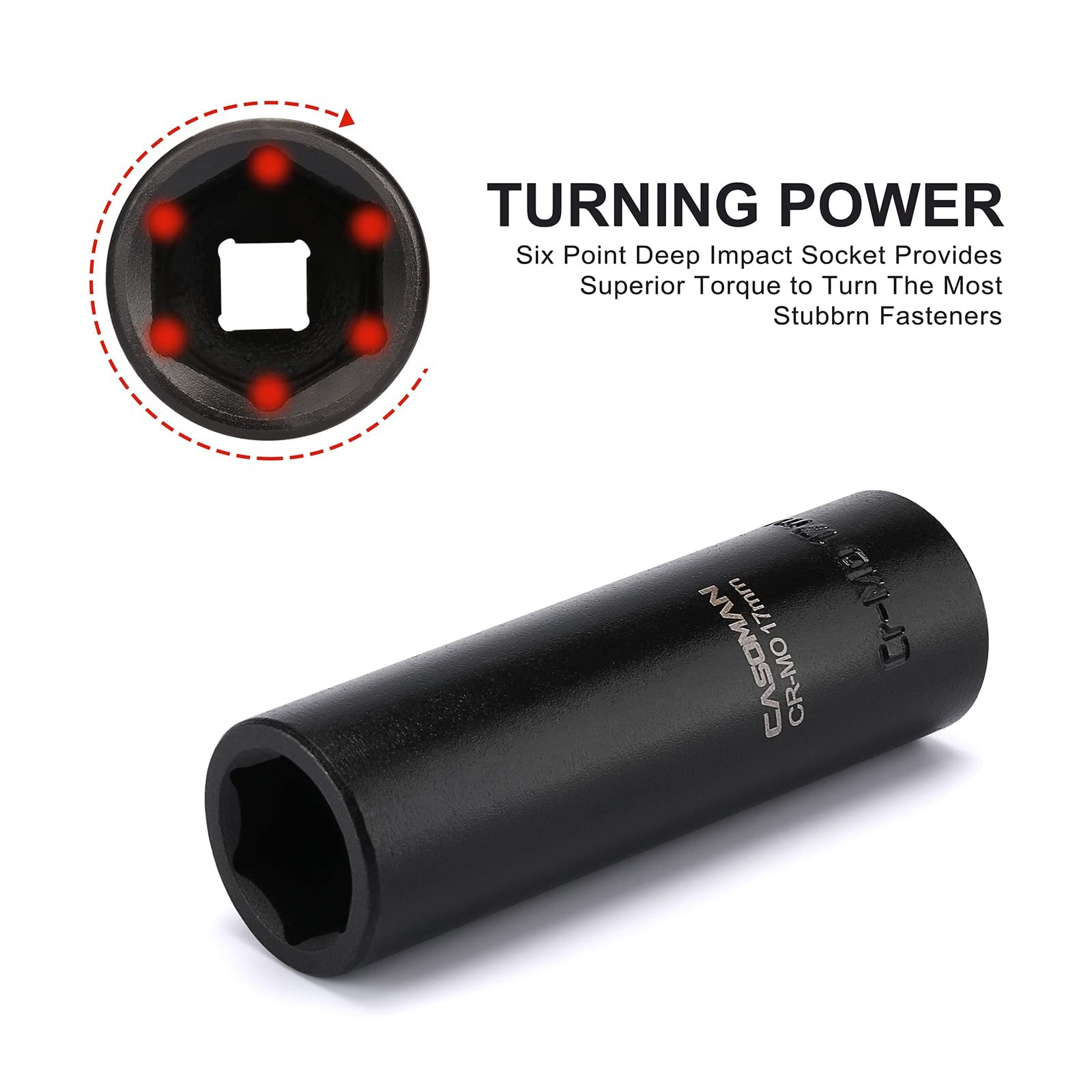 CASOMAN 1/2-inch drive sockets ready for extended reach tasks