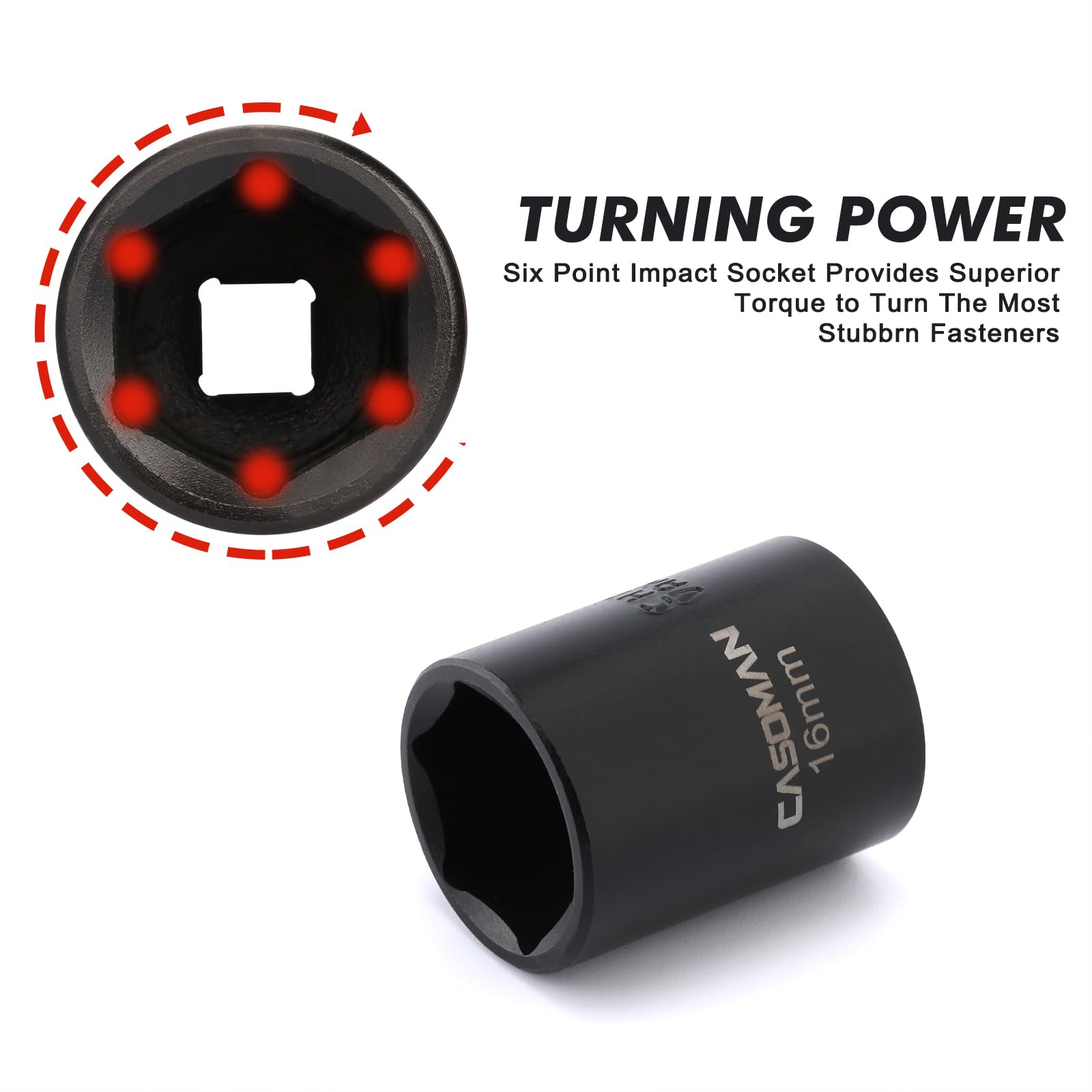 Casoman 11mm shallow socket for recessed fasteners