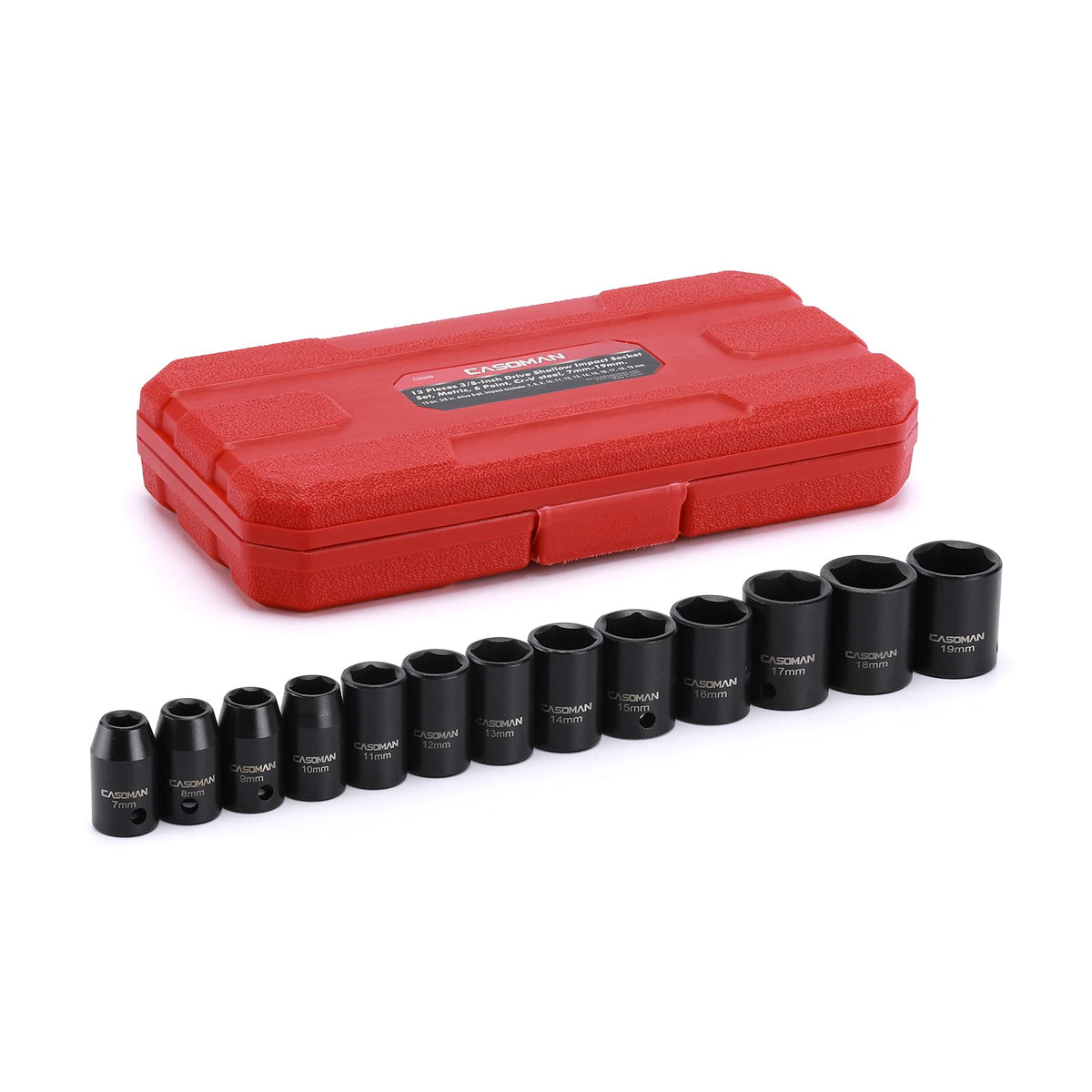 Casoman 7mm socket for heavy-duty tasks with laser-etched size