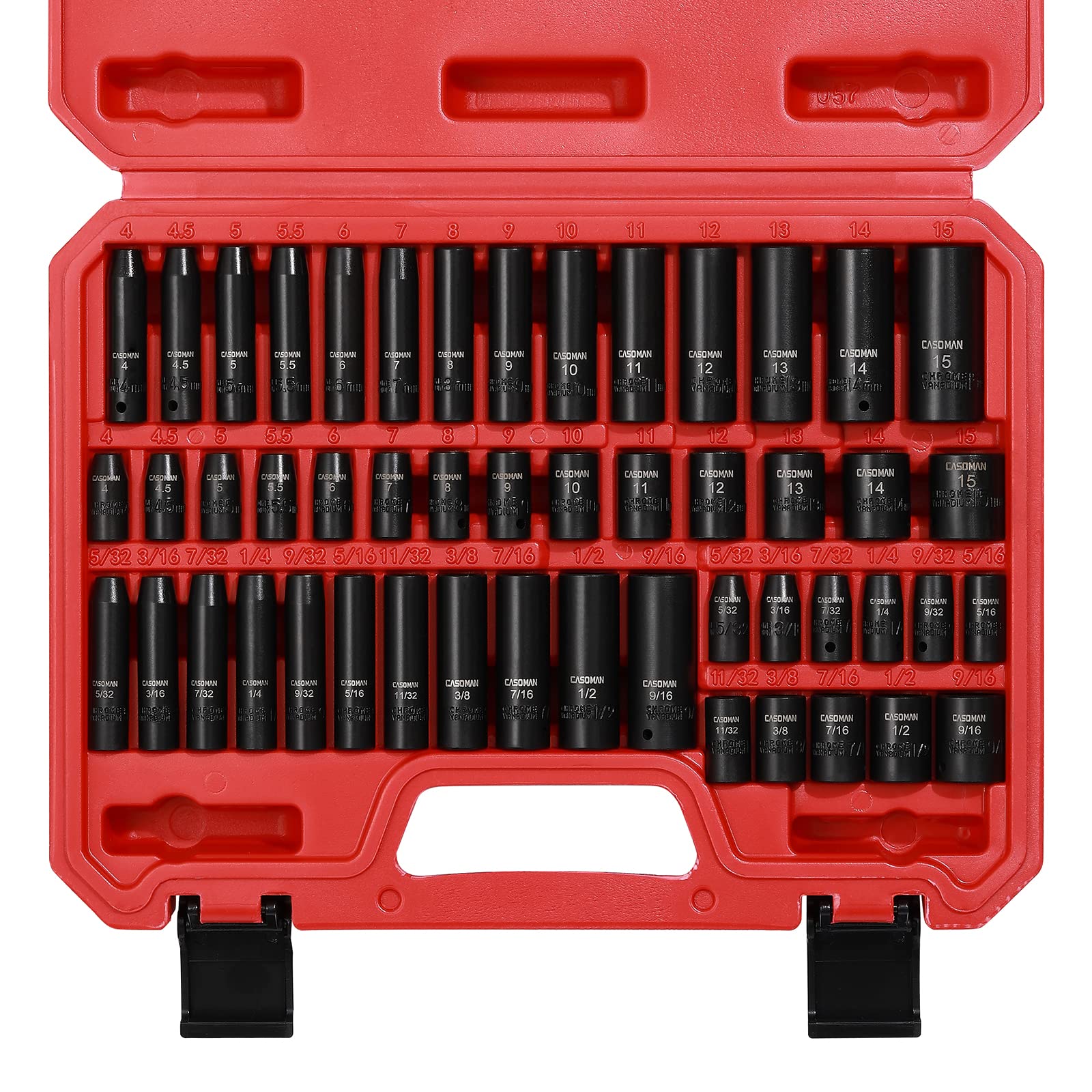 CASOMAN 1/4-inch drive master socket set, general view for versatile applications
